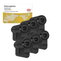 DOM Diamant cilinder zwart met kerntrekbeveiliging (6x) - SKG*** DOM Diamant cilinder zwart met kerntrekbeveiliging (6x) - SKG***