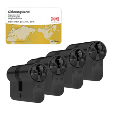 DOM Sig&shy;ma Plus ci&shy;lin&shy;der zwart met kern&shy;trek&shy;be&shy;vei&shy;li&shy;ging (4x) - SKG***