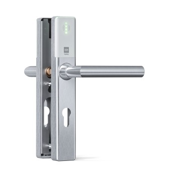 DOM Tapkey Guard Slimline deurbeslag PC72 met NFC/BLE - wit - tweezijdige toegangscontrole DOM Tapkey Guard Slimline deurbeslag PC72 met NFC/BLE - wit - tweezijdige toegangscontrole