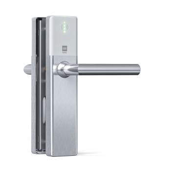 DOM Tapkey Guard Wideline blind deurbeslag met NFC/BLE - wit - tweezijdige toegangscontrole DOM Tapkey Guard Wideline blind deurbeslag met NFC/BLE - wit - tweezijdige toegangscontrole