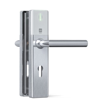 DOM Tapkey Guard Wideline deurbeslag PC55 met NFC/BLE - wit - tweezijdige toegangscontrole DOM Tapkey Guard Wideline deurbeslag PC55 met NFC/BLE - wit - tweezijdige toegangscontrole
