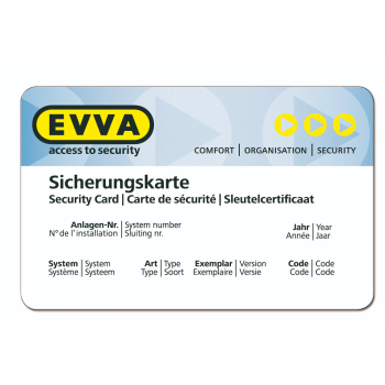 EVVA certificaat (vervangend sleutelcertificaat / veiligheidscertificaat) EVVA certificaat (vervangend sleutelcertificaat / veiligheidscertificaat)