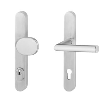 Hoppe Amsterdam smalschild knop/kruk - aluminium F1 - PC72 LS met kerntrekbeveiliging (afgerond) - SKG***