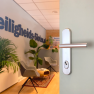 Hoppe Amsterdam veiligheidsbeslag kruk/kruk - Aluminium F1 - PC92 met kerntrekbeveiliging (afgerond) - SKG***