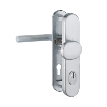 Hoppe Amsterdam veiligheidsbeslag knop/kruk - F69 - PC92 RS met kerntrekbeveiliging RVS (afgerond) - SKG*** Hoppe Amsterdam veiligheidsbeslag knop/kruk - F69 - PC92 RS met kerntrekbeveiliging RVS (afgerond) - SKG***