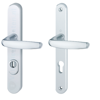 Hoppe Atlanta smalschild kruk/kruk - aluminium F1 - PC55 met kerntrekbeveiliging (afgerond) - SKG***