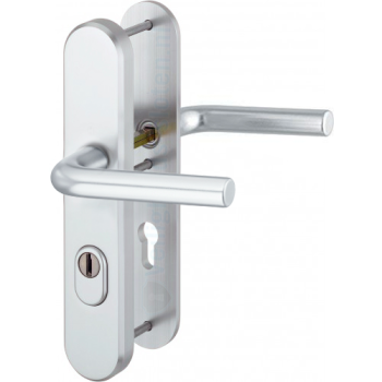 Hoppe Bonn veiligheidsbeslag kruk/kruk - aluminium F1 - PC55 met kerntrekbeveiliging (afgerond) - SKG*** Hoppe Bonn veiligheidsbeslag kruk/kruk - aluminium F1 - PC55 met kerntrekbeveiliging (afgerond) - SKG***