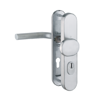 Hoppe Bonn veiligheidsbeslag knop/kruk - F69 - PC72 RS met kerntrekbeveiliging RVS (afgerond) - SKG*** Hoppe Bonn veiligheidsbeslag knop/kruk - F69 - PC72 RS met kerntrekbeveiliging RVS (afgerond) - SKG***