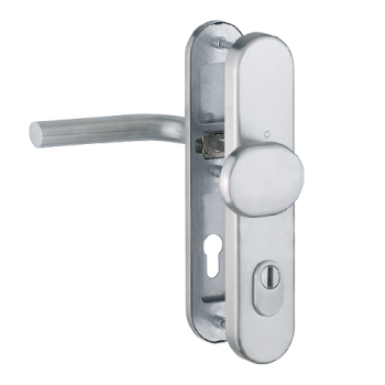 Hoppe Bonn veiligheidsbeslag knop/kruk - F69 - PC92 RS met kerntrekbeveiliging RVS (afgerond) - SKG*** Hoppe Bonn veiligheidsbeslag knop/kruk - F69 - PC92 RS met kerntrekbeveiliging RVS (afgerond) - SKG***