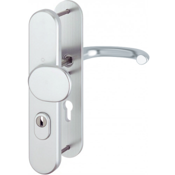 Hoppe Marseille veiligheidsbeslag knop/kruk - aluminium F1 - PC72 LS met kerntrekbeveiliging (afgerond) - SKG*** Hoppe Marseille veiligheidsbeslag knop/kruk - aluminium F1 - PC72 LS met kerntrekbeveiliging (afgerond) - SKG***