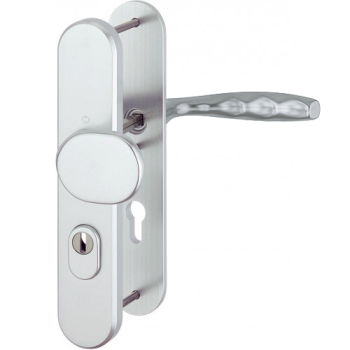 Hoppe New York veiligheidsbeslag knop/kruk - aluminium F1 - PC55 LS met kerntrekbeveiliging (afgerond) - SKG*** Hoppe New York veiligheidsbeslag knop/kruk - aluminium F1 - PC55 LS met kerntrekbeveiliging (afgerond) - SKG***