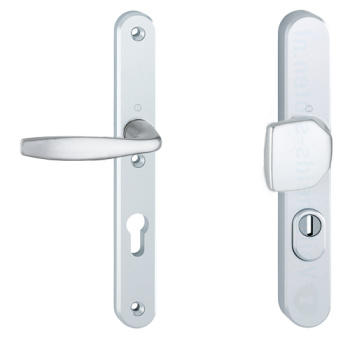 Hoppe New York smalschild knop/kruk - aluminium F1 - PC55 RS met kerntrekbeveiliging (afgerond) - SKG***