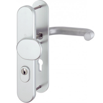Hoppe Paris veiligheidsbeslag knop/kruk - aluminium F1 - PC55 LS met kerntrekbeveiliging (afgerond) - SKG*** Hoppe Paris veiligheidsbeslag knop/kruk - aluminium F1 - PC55 LS met kerntrekbeveiliging (afgerond) - SKG***