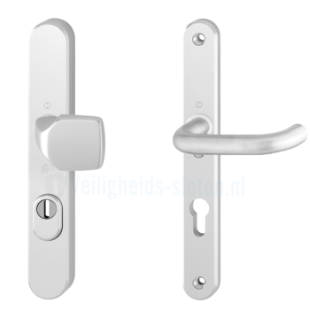 Hoppe Paris smalschild knop/kruk - aluminium F1 - PC55 LS met kerntrekbeveiliging (afgerond) - SKG***