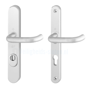 Hoppe Paris smalschild kruk/kruk - aluminium F1 - PC55 met kerntrekbeveiliging (afgerond) - SKG***