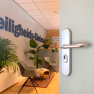 Hoppe Paris veiligheidsbeslag kruk/kruk - aluminium F1 - PC55 met kerntrekbeveiliging (afgerond) - SKG*** Hoppe Paris veiligheidsbeslag kruk/kruk - aluminium F1 - PC55 met kerntrekbeveiliging (afgerond) - SKG***