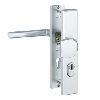 Hoppe Stockholm veiligheidsbeslag knop/kruk - aluminium F1 - PC55 RS met kerntrekbeveiliging (rechthoekig) - SKG*** Hoppe Stockholm veiligheidsbeslag knop/kruk - aluminium F1 - PC55 RS met kerntrekbeveiliging (rechthoekig) - SKG***