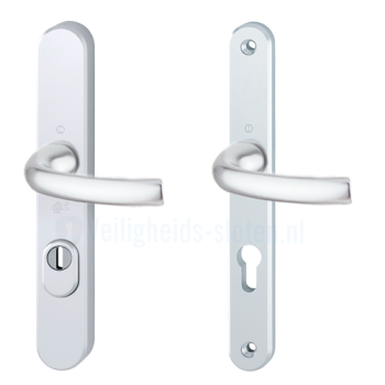 Hoppe Tokyo smalschild kruk/kruk - Aluminium F1 - PC92 met kerntrekbeveiliging (afgerond) - SKG*** Hoppe Tokyo smalschild kruk/kruk - Aluminium F1 - PC92 met kerntrekbeveiliging (afgerond) - SKG***