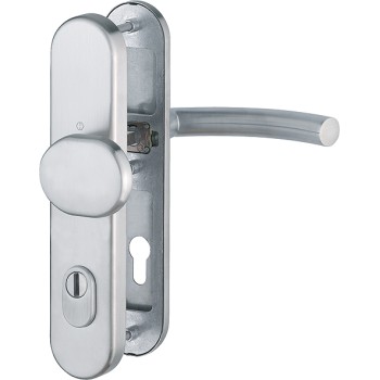 Hoppe Trondheim veiligheidsbeslag knop/kruk - F69 - PC92 LS met kerntrekbeveiliging RVS (afgerond) - SKG*** Hoppe Trondheim veiligheidsbeslag knop/kruk - F69 - PC92 LS met kerntrekbeveiliging RVS (afgerond) - SKG***