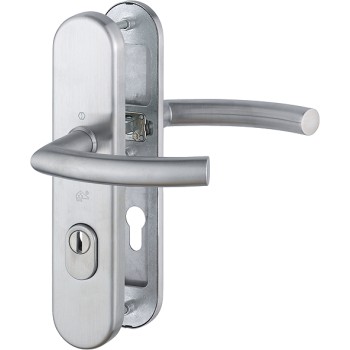 Hoppe Trondheim veiligheidsbeslag kruk/kruk - F69 - PC55 met kerntrekbeveiliging RVS (afgerond) - SKG***