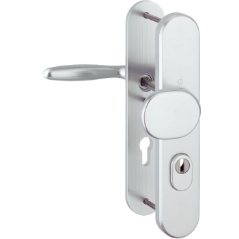 Hoppe Verona veiligheidsbeslag knop/kruk - aluminium F1 - PC55 RS met kerntrekbeveiliging (afgerond) - SKG*** Hoppe Verona veiligheidsbeslag knop/kruk - aluminium F1 - PC55 RS met kerntrekbeveiliging (afgerond) - SKG***