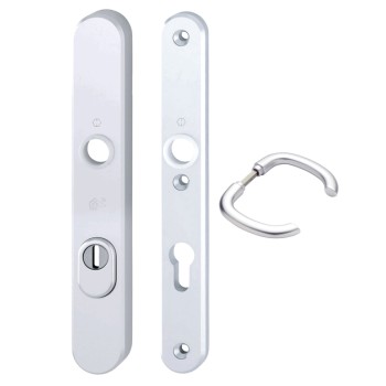Hoppe Marseille smalschild kruk/kruk - Aluminium F1 - PC55 met kerntrekbeveiliging (afgerond) - SKG*** Hoppe Marseille smalschild kruk/kruk - Aluminium F1 - PC55 met kerntrekbeveiliging (afgerond) - SKG***