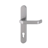 Hoppe smalschild kruk/kruk met kerntrekbeveiliging RVS look (afgerond) - SKG***