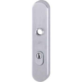 Hoppe buitenschild F69 PC72 met kerntrekbeveiliging RVS (afgerond) - SKG***