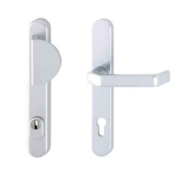 Hoppe smalschild duwer/kruk met kerntrekbeveiliging aluminium (afgerond) - SKG*** Hoppe smalschild duwer/kruk met kerntrekbeveiliging aluminium (afgerond) - SKG***