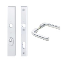 Hoppe London smalschild kruk/kruk - Aluminium F1 - PC55 met kerntrekbeveiliging (rechthoekig) - SKG*** Hoppe London smalschild kruk/kruk - Aluminium F1 - PC55 met kerntrekbeveiliging (rechthoekig) - SKG***