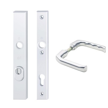 Hoppe London smalschild kruk/kruk - Aluminium F1 - PC55 met kerntrekbeveiliging (rechthoekig) - SKG*** Hoppe London smalschild kruk/kruk - Aluminium F1 - PC55 met kerntrekbeveiliging (rechthoekig) - SKG***