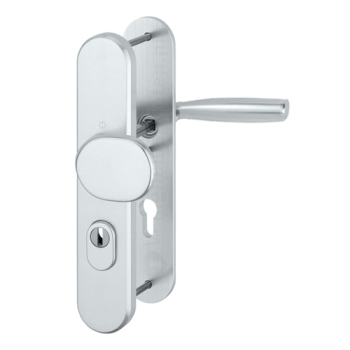 Hoppe Vitoria veiligheidsbeslag knop/kruk - aluminium F1 - PC55 LS met kerntrekbeveiliging (afgerond) - SKG*** Hoppe Vitoria veiligheidsbeslag knop/kruk - aluminium F1 - PC55 LS met kerntrekbeveiliging (afgerond) - SKG***