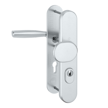 Hoppe Vitoria veiligheidsbeslag knop/kruk - aluminium F1 - PC55 RS met kerntrekbeveiliging (afgerond) - SKG*** Hoppe Vitoria veiligheidsbeslag knop/kruk - aluminium F1 - PC55 RS met kerntrekbeveiliging (afgerond) - SKG***