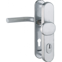 Hoppe Bonn veiligheidsbeslag knop/kruk - F69 - PC55 RS met kerntrekbeveiliging RVS (afgerond) - SKG*** Hoppe Bonn veiligheidsbeslag knop/kruk - F69 - PC55 RS met kerntrekbeveiliging RVS (afgerond) - SKG***