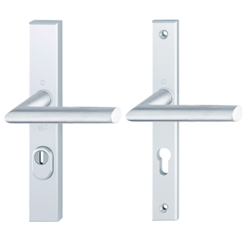 Hoppe Stockholm smalschild kruk/kruk - aluminium F1 - PC72 met kerntrekbeveiliging (rechthoekig) - SKG***
