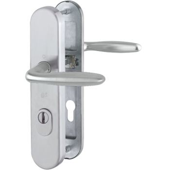 Hoppe Verona veiligheidsbeslag kruk/kruk - F69 - PC72 met kerntrekbeveiliging RVS (afgerond) - SKG*** Hoppe Verona veiligheidsbeslag kruk/kruk - F69 - PC72 met kerntrekbeveiliging RVS (afgerond) - SKG***