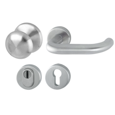 Hop&shy;pe Pa&shy;ris voor&shy;deur ro&shy;zet&shy;be&shy;slag knop/kruk met kern&shy;trek&shy;be&shy;vei&shy;li&shy;ging RVS (rond) DD38-58 mm - SKG***