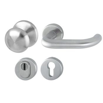 Hoppe Paris voordeur rozetbeslag knop/kruk met kerntrekbeveiliging RVS (rond) DD38-58 mm - SKG*** Hoppe Paris voordeur rozetbeslag knop/kruk met kerntrekbeveiliging RVS (rond) DD38-58 mm - SKG***