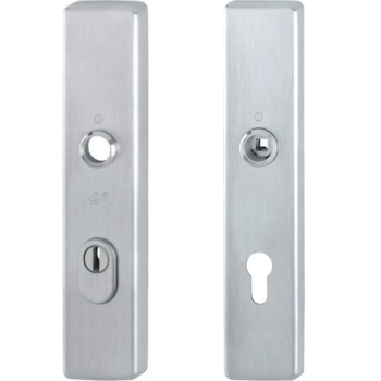Hoppe buiten + binnenschild F1 PC55 met kerntrekbeveiliging RVS - SKG***