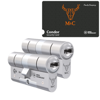 M&C Condor cilinder met kerntrekbeveiliging (2x) - SKG***