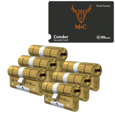 M&C Condor cilinder met kerntrekbeveiliging (6x) - messing - SKG*** M&C Condor cilinder met kerntrekbeveiliging (6x) - messing - SKG***