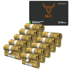 M&C Matrix cilinder met kerntrekbeveiliging (10x) - messing - SKG*** M&C Matrix cilinder met kerntrekbeveiliging (10x) - messing - SKG***