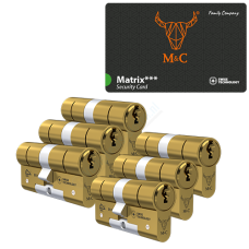M&C Matrix cilinder met kerntrekbeveiliging (6x) - messing - SKG*** M&C Matrix cilinder met kerntrekbeveiliging (6x) - messing - SKG***