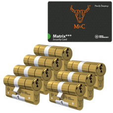M&C Matrix cilinder met kerntrekbeveiliging (7x) - messing - SKG*** M&C Matrix cilinder met kerntrekbeveiliging (7x) - messing - SKG***