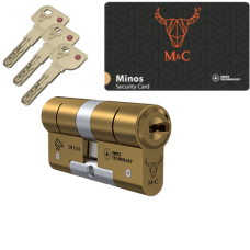 M&C Minos cilinder met kerntrekbeveiliging - messing - (1x) - SKG*** M&C Minos cilinder met kerntrekbeveiliging - messing - (1x) - SKG***