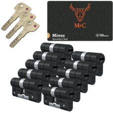 M&C Minos cilinder met kerntrekbeveiliging (10x) - zwart - SKG*** M&C Minos cilinder met kerntrekbeveiliging (10x) - zwart - SKG***