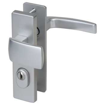 Nemef 3405-2 veiligheidsbeslag kortschild knop/ kruk met kerntrekbeveiliging PC55 deurdikte 38 tot 45 mm SKG3