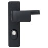 Nemef 3405-2 veiligheidsbeslag kortschild knop/ kruk zwart met kerntrekbeveiliging PC72 deurdikte 38 tot 45 mm SKG3