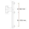 Nemef 3407-2 veiligheidsbeslag kortschild kruk/ kruk met kerntrekbeveiliging PC55 deurdikte 38 tot 45 mm SKG3