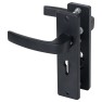 Nemef 3407-2 veiligheidsbeslag kortschild kruk/ kruk zwart met kerntrekbeveiliging PC55 deurdikte 38 tot 45 mm SKG3